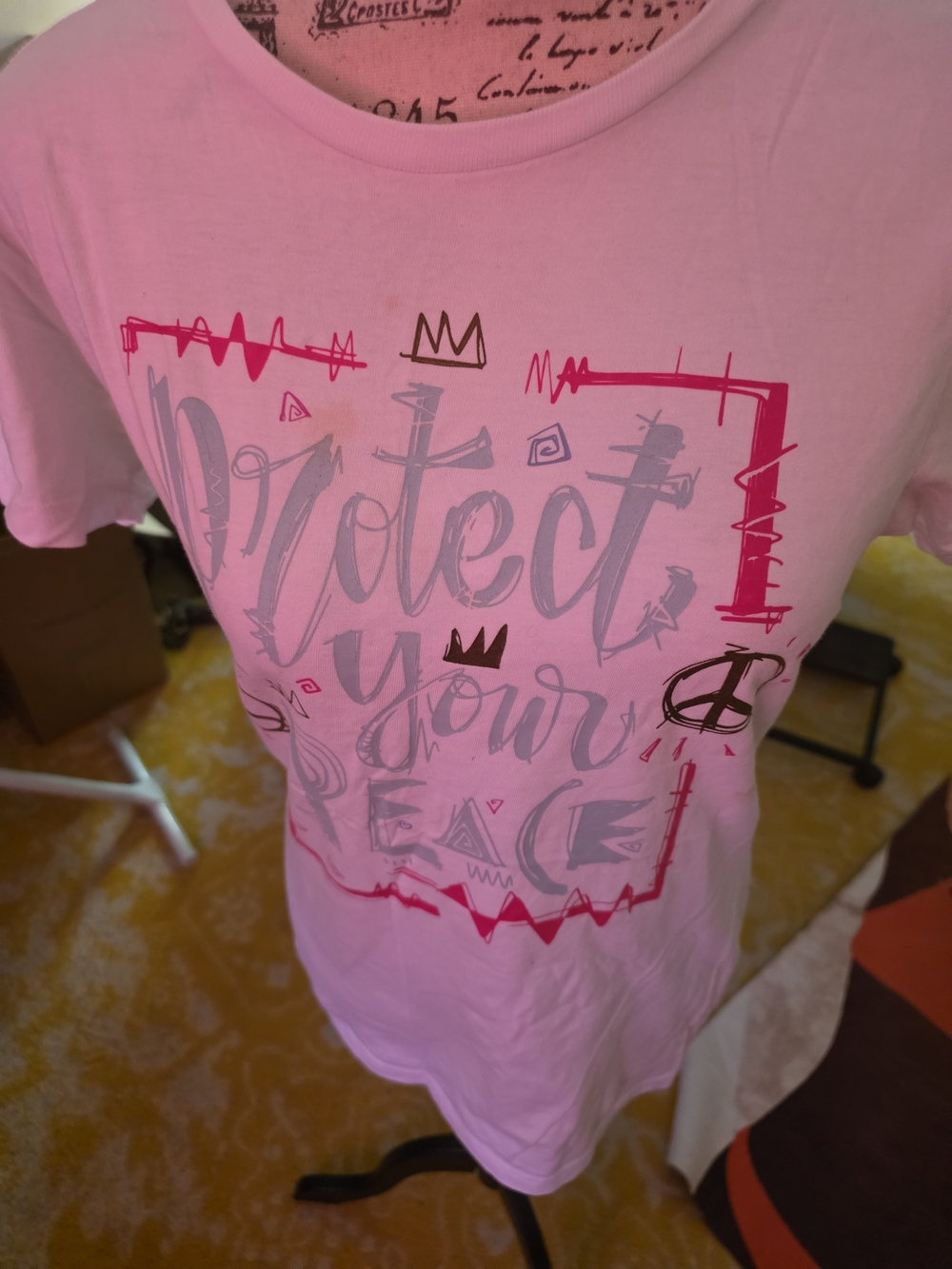 Protect Your Peace Pink Graphic Tee - Women's Short Sleeve